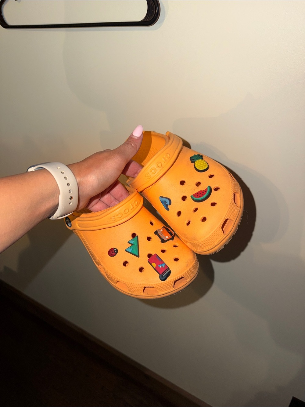 Orange crocs size 6M & 8W